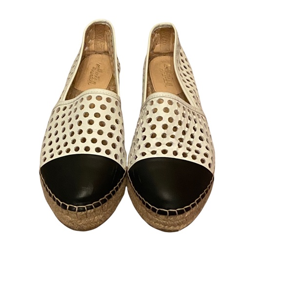 Loeffler Randall Shoes - Loeffler Randall Mariko Black and White Mesh Leather Espadrilles #1A